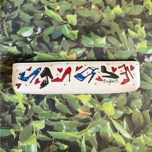 Brighton Women's Cream Pencil Case with Red and Blue Accents